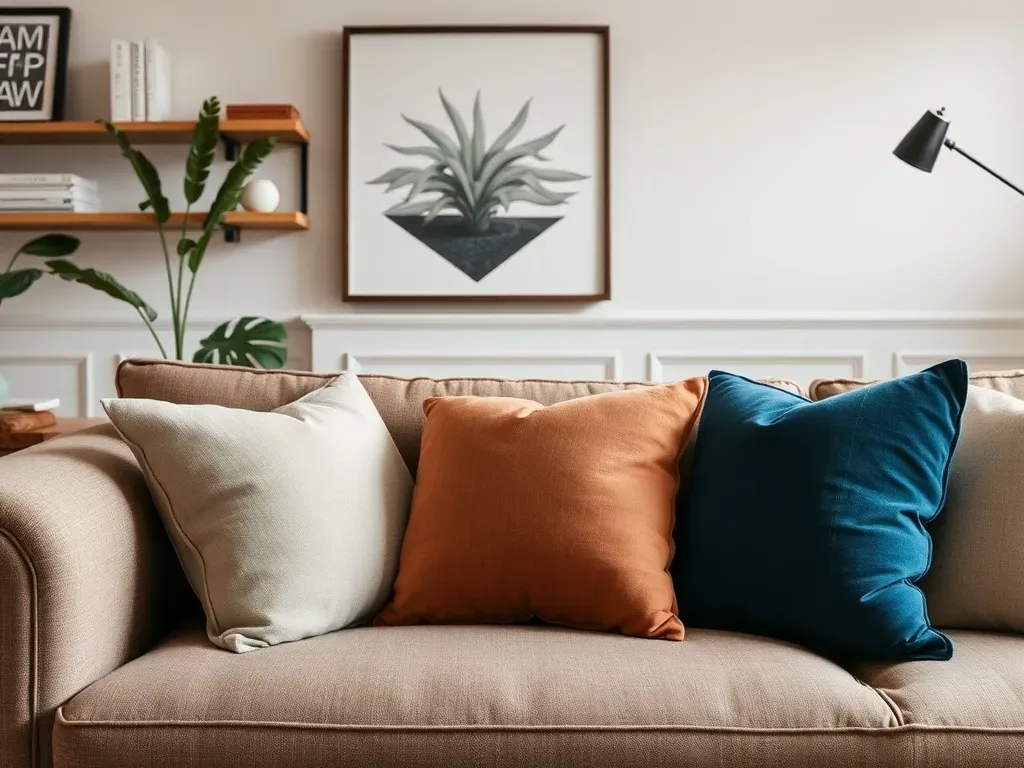 Układanie poduszek na narożniku