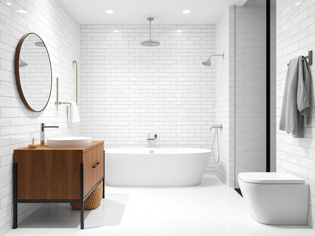 białe płytki w łazience