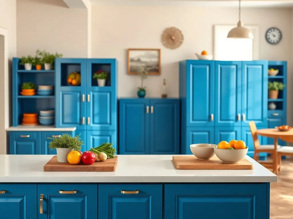 Meble kuchenne w kolorze niebieskim – trendy, styl, aranżacje