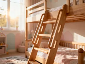 Wysoka czarna szafka nocna w minimalistycznym stylu, ustawiona obok nowoczesnego łóżka w przytulnej sypialni.