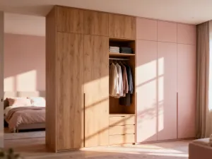 Minimalistyczne łóżeczko dziecięce 60x120 cm z jasną pościelą w przytulnym, słonecznym pokoju dziecięcym.
