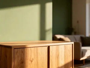 Przytulny pokój dziecięcy w stylu skandynawskim z miękką matą do zabawy i okrągłym dywanem w pastelowych barwach.