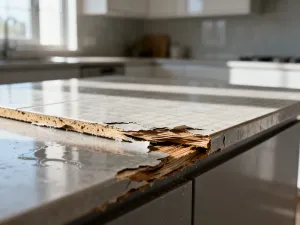 Nowoczesna szafka łazienkowa z nablatową umywalką, prezentująca optymalną wysokość montażu blatu.